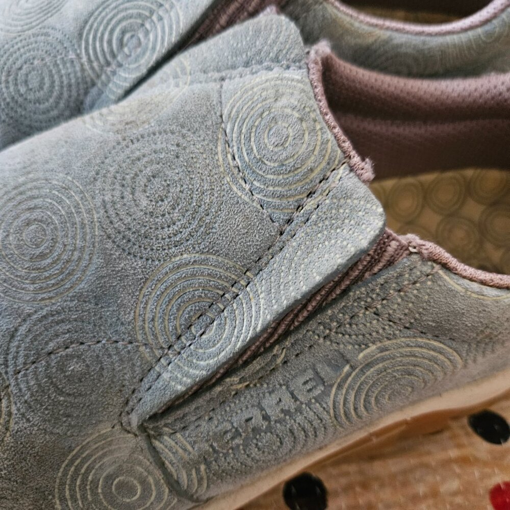 Light Blue Merrell Patterned Suede Mocs 8M - Picture 5 of 8